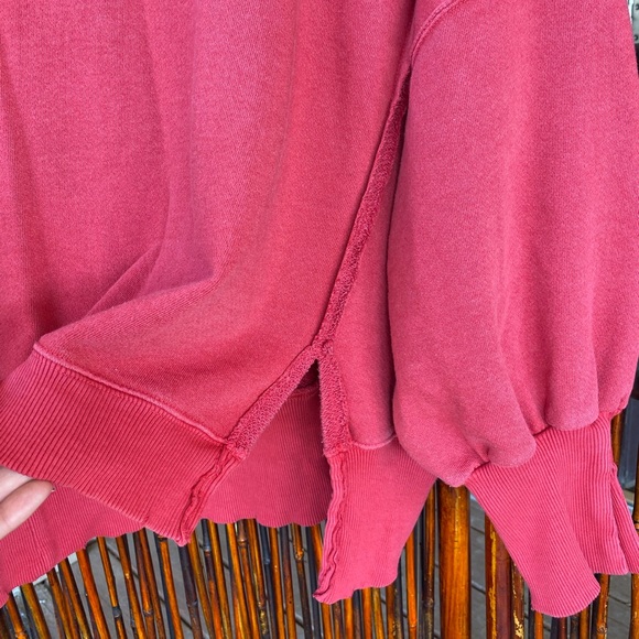 NWOT Free People Red Camden Sweatshirt - Picture 12 of 16